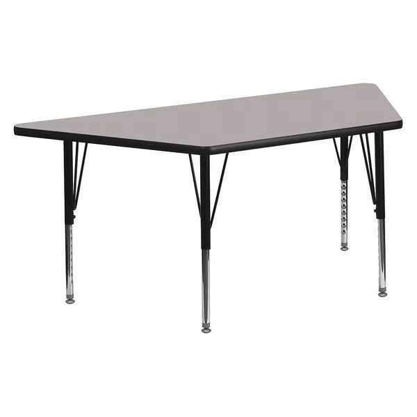Trapezoid Activity Table, 22.5 X 45 X 25.25, Chrome, Laminate, Particleboard, Steel Top, Grey, FLASH FURNITURE, Mfr# XU-A2448-TRAP-GY-H-P-GG