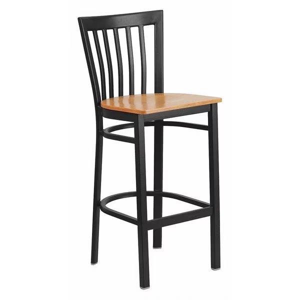 Restaurant Stool, School Back, Nat Seat, FLASH FURNITURE, Mfr# XU-DG6R8BSCH-BAR-NATW-GG