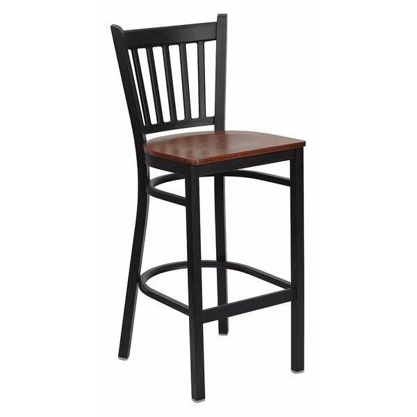 Restaurant Stool, Vertical Back, Chy Seat, FLASH FURNITURE, Mfr# XU-DG-6R6B-VRT-BAR-CHYW-GG