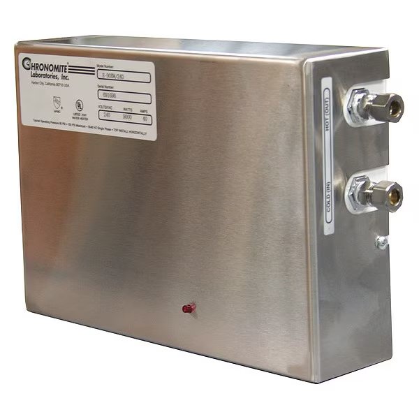 Eyewash, Elect Tankless Water Heater, 277V, CHRONOMITE LABS, Mfr# E-90EW/277 HTR