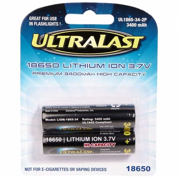 Rechargeable Battery, PK2, Ultralast, Mfr#: UL1865-34-2P