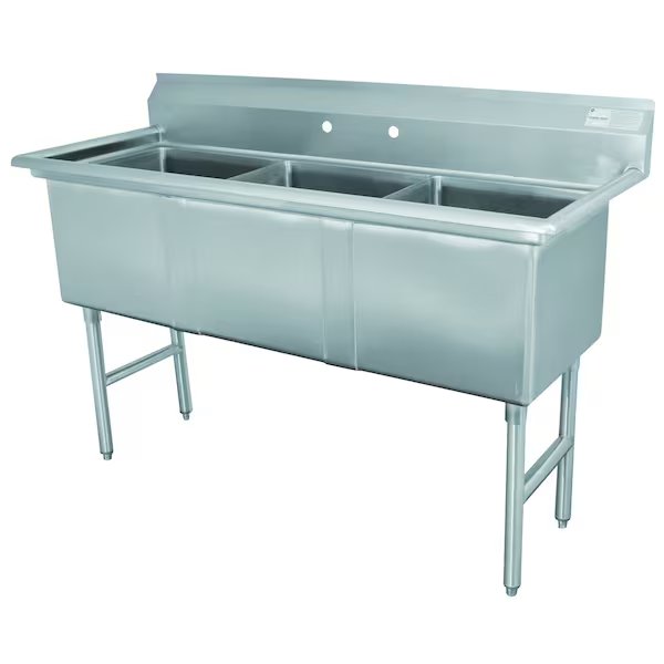 Special Value Fabricated Sink 3-compartment no drainboards, Advance Tabco, Mfr#: FC-3-1524-X