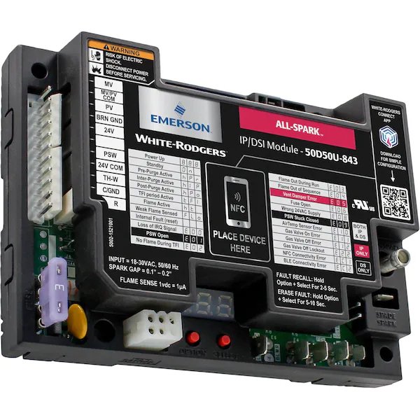 Ignition Module, 24V AC, Pre-Purge, White-Rodgers, Mfr#: 50D50U-843