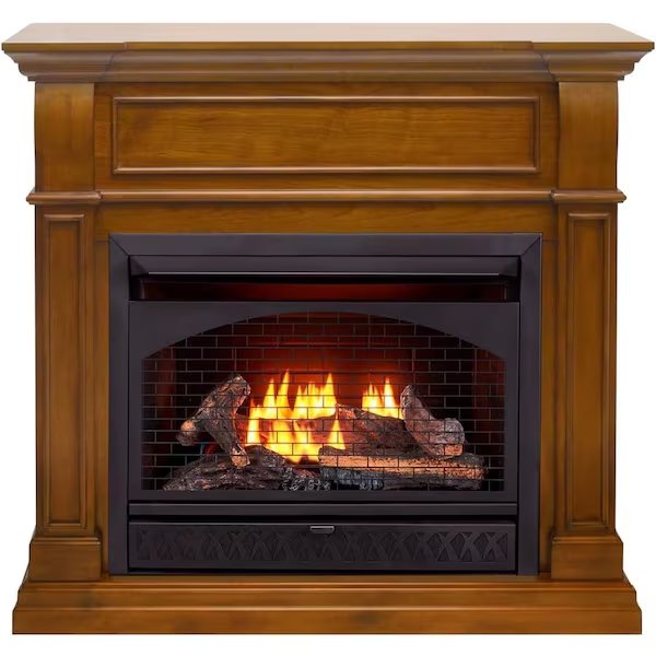 Dual Fuel Ventless Gas Fireplace, 26,000 BTU, T-Stat Control, Apple Spice Finish, Procom Heating, Mfr#: FBNSD28T-J-AS