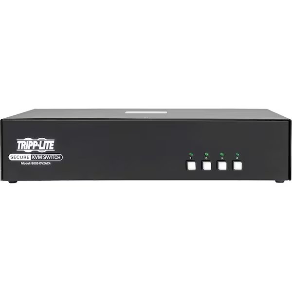 Secure KVM Switch 4-Port Dual Monitor DVI + Audio NIAP PP3.0 CAC, Tripp Lite, Mfr#: B002-DV2AC4